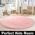 thumbnail image 1 of Ultra Soft Round Area Rug for Bedroom, Fluffy Plush Circle Rug for Kids Rooms Living Room Playroom Dorm, Pink, 1 of 7
