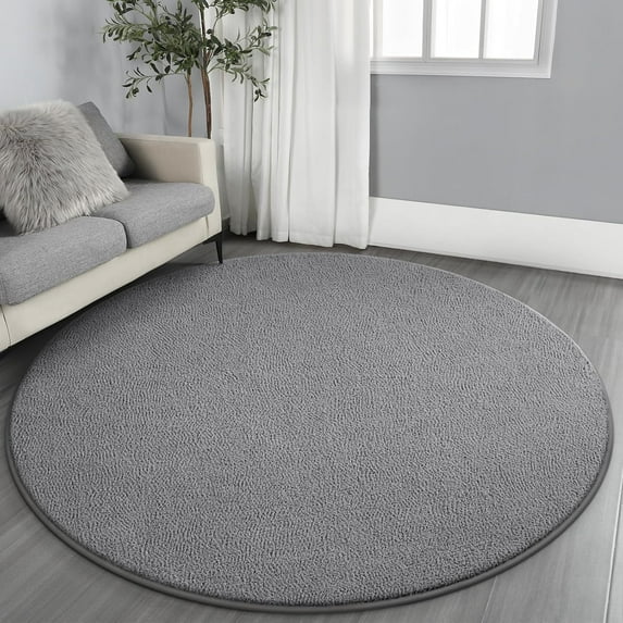 Ultra Soft Round Area Rugs for Living Room Bedroom, Thickened Memory Foam Modern Indoor Circle Carpets, Non-Slip Comfy Circular Rug