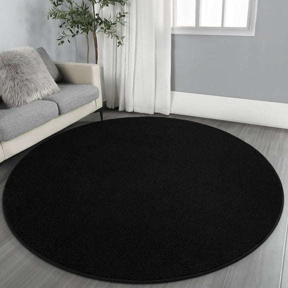 Ultra Soft Round Area Rugs for Living Room Bedroom,  Thickened Memory Foam Modern Indoor Circle Carpets, Non-Slip Comfy Circular Rug