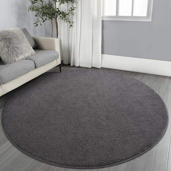 Ultra Soft Round Area Rugs for Living Room Bedroom, Thickened Memory Foam Modern Indoor Circle Carpets, Non-Slip Comfy Circular Rug