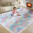 thumbnail image 1 of Ultra Soft Rug for Living Room, 6X9 Fluffy Shag Area Rug for Bedroom, Modern Shaggy Carpets Fuzzy Rug for Teens Dorm Nursery Home Decor Aesthetic, Upgrade Anti-Skid Durable, Rainbow, 1 of 17