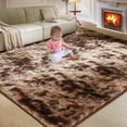 thumbnail image 1 of Ultra Soft Rug for Living Room, 8X10 Tie-Dyed Coffee Fluffy Shag Area Rug for Bedroom, Modern Shaggy Carpets Fuzzy Rug for Teens Dorm Nursery Home Decor Aesthetic, Upgrade Anti-Skid Durable, 1 of 18