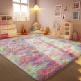 thumbnail image 1 of Cshidworld Ultra Soft Rug for Living Room, 5X8 Fluffy Area Rug for Bedroom, Modern Shaggy Carpets Fuzzy Rug for Teens Dorm Bedside Home Decor Aesthetic, Heavy Duty Non Slip, Rainbow, 1 of 7