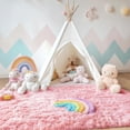 thumbnail image 1 of Cshidworld Ultra Soft Rug for Living Room, 6X9 Fluffy Area Rug for Bedroom, Modern Shaggy Carpets Fuzzy Rug for Teens Dorm Bedside Home Decor Aesthetic, Heavy Duty Non Slip, Pink, 1 of 7