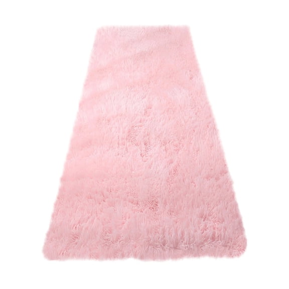 Ultra Soft Runner Rugs for Bedroom Hallways with Upgraded Non-Slip Rubber Backing & Thick Memory Sponge, 63x20 Inches Fluffy Shag Throw Area Rug for Bedside Dorm, Pink
