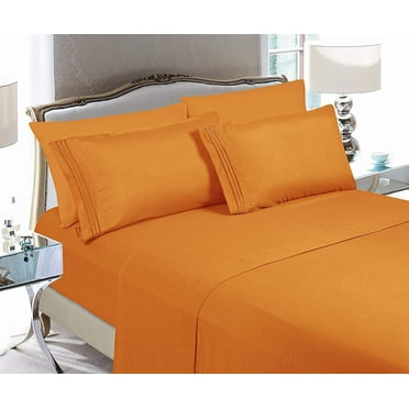 Ultra-Soft Sheet Set 1500 Collection - Deep Pockets , Full, Elite Orange