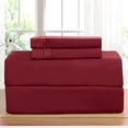 thumbnail image 1 of 4-Piece 1500 Series Bed Sheets Soft, Comfortable, Perfect for Any Bedroom , Queen, Burgundy, 1 of 5