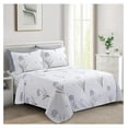 thumbnail image 1 of Ultra Soft Silky Deep Pocket Rich Printed Bedding Rayon from Bamboo All Season 4 Pieces Sheet Set with 2 Pillowcases, Grey Hydrangea Floral Pattern /Single Size, 1 of 8