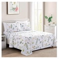 thumbnail image 1 of Ultra Soft Silky Deep Pocket Rich Printed Bedding Rayon from Bamboo All Season 6 Pieces Sheet Set with 4 Pillowcases, Colorful Floral Forest Pattern Queen Size, 1 of 8