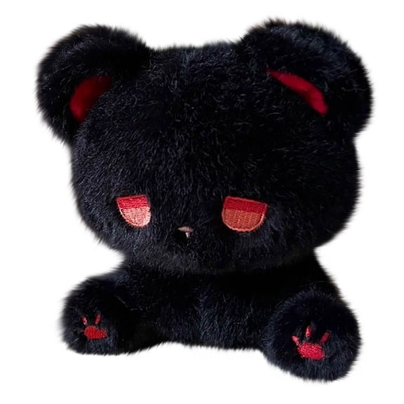 Ultra Soft Sleeping Cat Stuffed Animal Plush Kitten Toy,Black Red