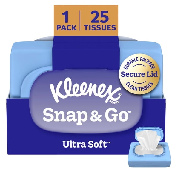 Ultra Soft Snap & Go Travel Size Facial Tissue - 25ct: 3-Ply, Soft Pack
