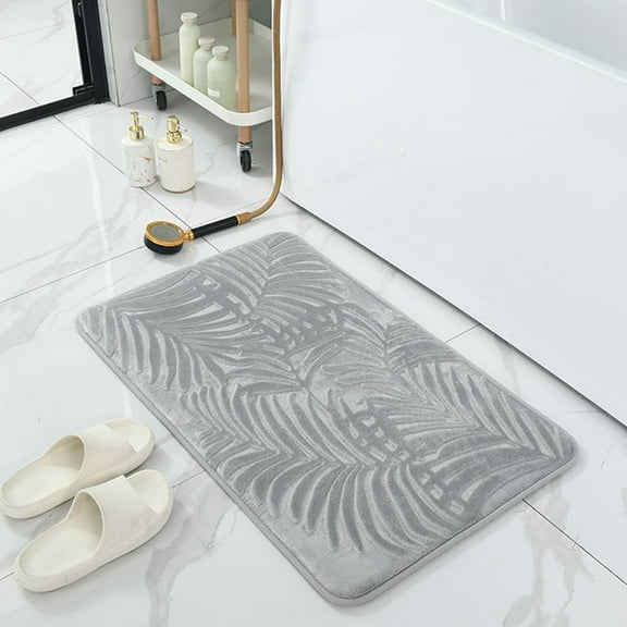 Ultra-Soft Sponge Bath Mat with Instant Water Absorption, Thick Cushioned Comfort and PVC Non-Slip Bottom, Absorbent Floor Mat for Bathroom Toilet Bedroom Entryway Home Use