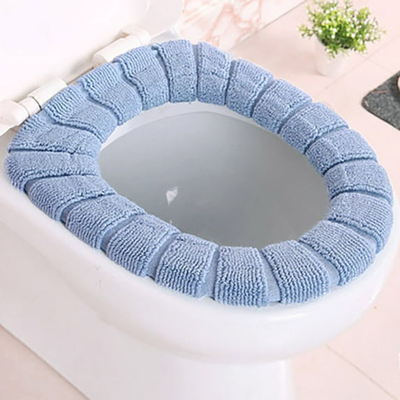 Ultra Soft & Thick Acrylic Toilet Seat Cover - 200% Plush Cushioned, Warm & Comfortable for Cold Weather, Easy Snap-On Installation, Machine Washable
