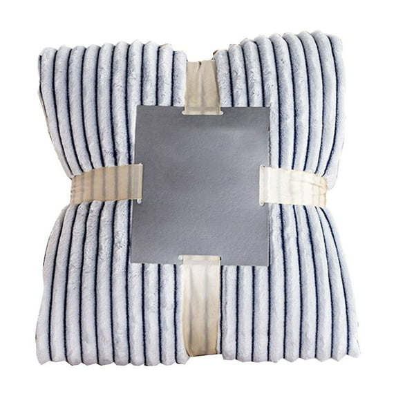 Ultra-Soft Thick Fleece Blanket for Cozy Comfort, Stylish Striped Design, Perfect for Bed and Sofa, Warm and Plush for Cold Nights, Versatile Home Decor Accessory
