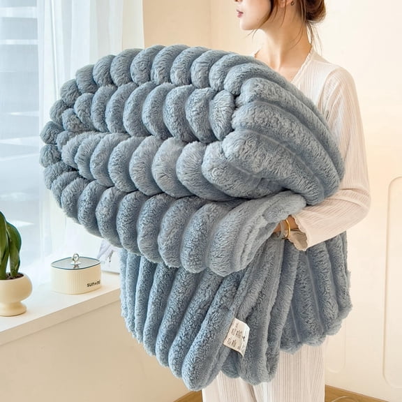  Ultra Soft Thick Fluffy Plush Blanket, Warm Cozy Fuzzy Cover for Couch Sofa Bed, Comfortable All Season Nap Throw Blanket for Adults 