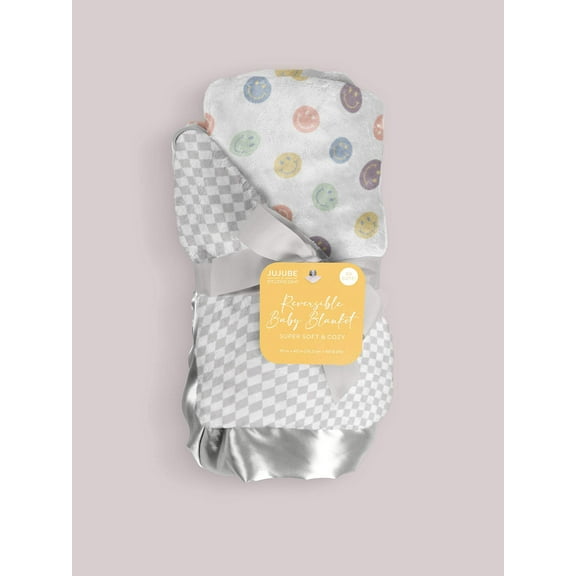 Ultra-Soft Thick Reversible Baby Blanket - Happy Baby Vibes