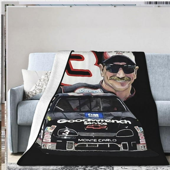 Ultra Soft Throw Blanket Dale Shirt Number 3 Earnhardt Flannel Light Weight Warm Blanket for Living Room/Bedroom 80""X60""