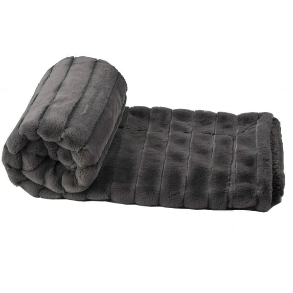 Ultra Soft Throw Blanket Warm Sherpa Fleece Fuzzy Cozy Couch Large 60 x 80 Ribbed