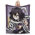 thumbnail image 1 of Ultra Soft Throw Plush, Demon Slayer Iguro Obanai Bedding Fleece Blanket for Sofa Bed Travel 60"x50", 1 of 7