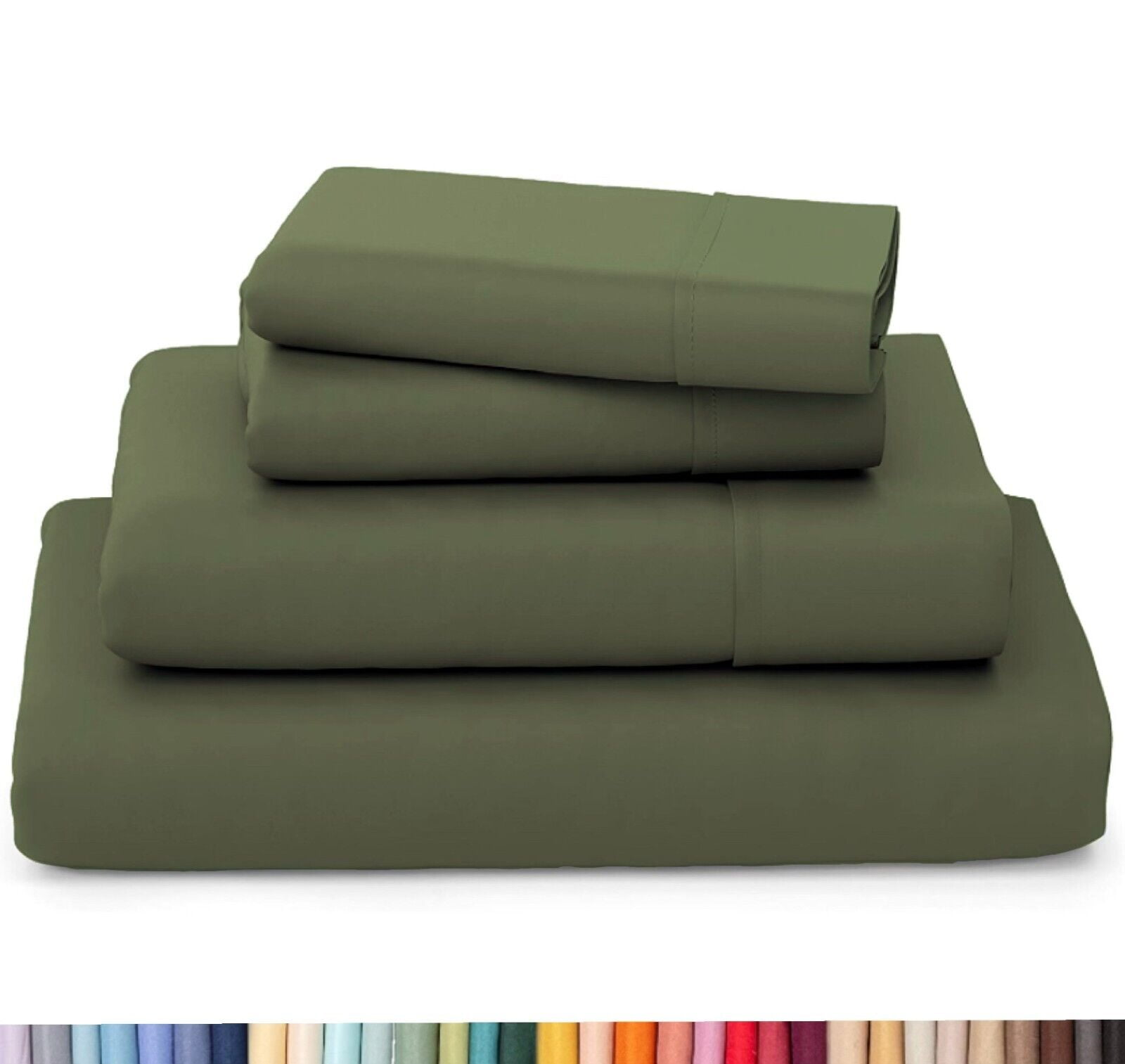 Sage Green Bamboo Rayon Queen Bed Sheet Set