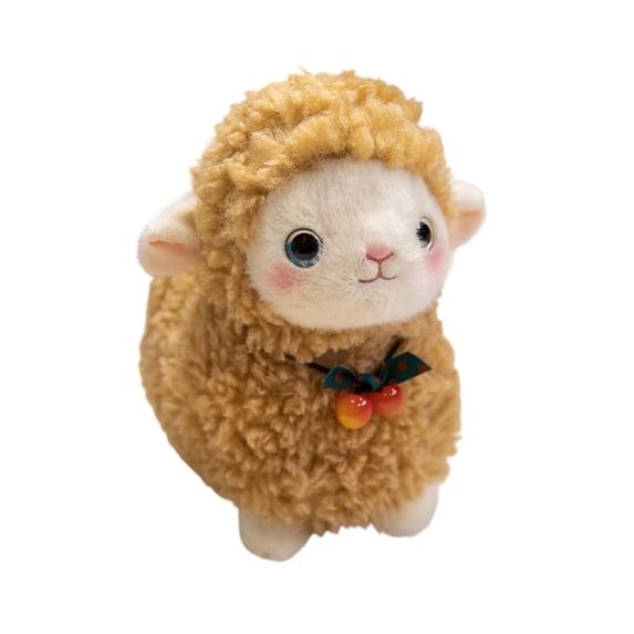 Ultra-Soft Yellow Sheep Plush Toy Cuddle Lamb Stuffed Farm Animals Doll Gifts for Boys and Girls, 4x10in