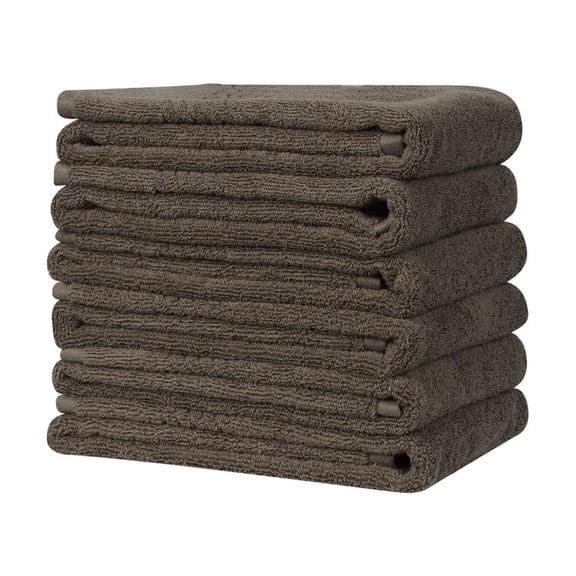 Ultra Soft and Absorbent 6PCS Washcloths Bath Towels 100% Plush Cotton (13.4 x 13.4 Inch, Coffee Color)