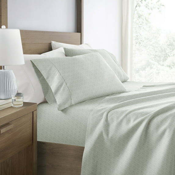 Ultra Soft and Breathable - Bed Sheets Set - Patterned Modern Circles Green Mist Full Size Bedding by Comfort Canopy