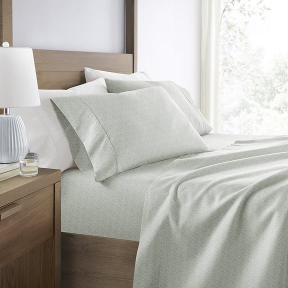Ultra Soft and Breathable - Bed Sheets Set - Patterned Modern Circles Green Mist Twin Size Bedding by Comfort Canopy
