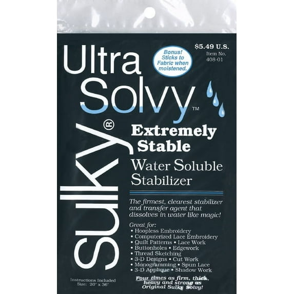 Ultra Solvy Water - Soluble Stabilizer - 19.5" X 36"