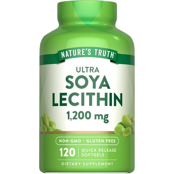 Ultra Soy Lecithin 1200 mg | 120 Softgels | For Men and Women | by Nature's Truth