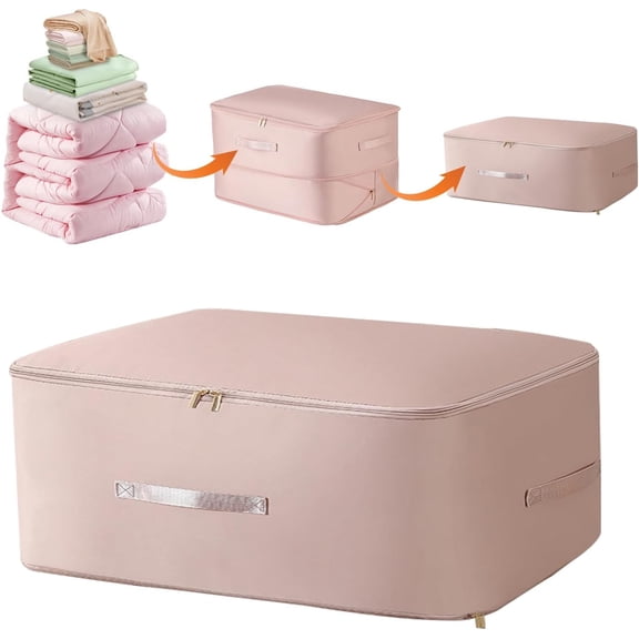 Ultra Space Saving Self Compression Organizer, 2025 Upgraded Space Saving Organizer, Premium Comforter Packaging Cube Bedding Storage Bag