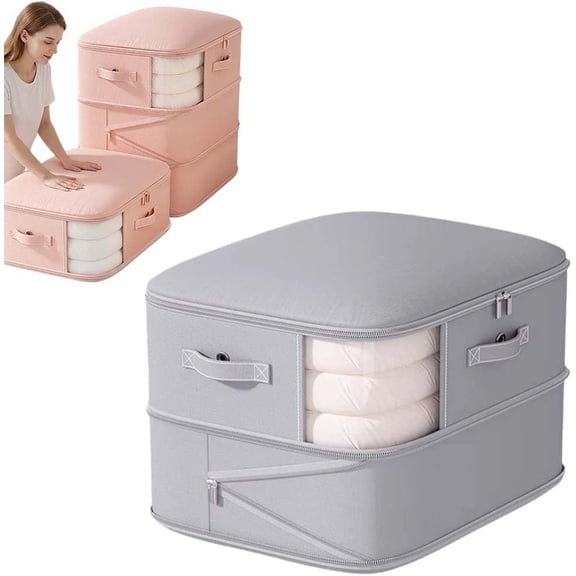 Ultra Space Saving Self Compression Organizer, 2026 New Large Capacity Blanket Storage Bags, Washable Compression Bags for Storage Comforter Blanket