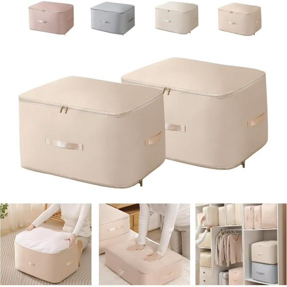 Ultra Space Saving Self Compression Organizer,Packing Cubes,Waterproof And Moisture-Proof,High Capacity,For Blankets Clothes Duvet ComforterApricot 21.2 * 16.2 * 23.6 In-2pcs
