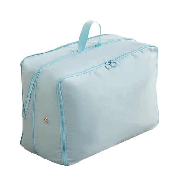 Ultra Space Saving Self Compression Organizer,Under Bed Quilt Storage Bags Compressible for Comforter,Blanket,Bedding,Clothes,Travel,Stackable Heavy Duty Moving Bags blue 30*40*18cm