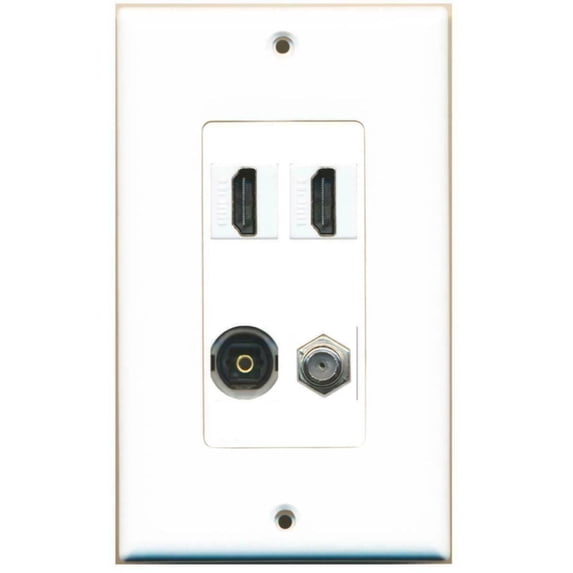 Ultra Spec Cables - 1 Gang Decorative 2 HDMI Coax Toslink Wall Plate