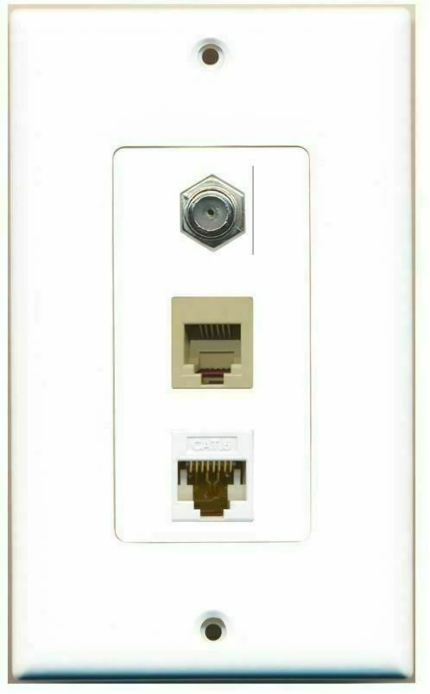 Ultra Spec Cables - 1 PORT Coax Cable TV Cat6 Rj45 Ethernet Phone ...