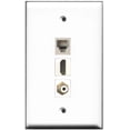 thumbnail image 1 of Ultra Spec Cables 1 Port HDMI 1 Port RCA 1 Port Phone RJ11 RJ12 Wall Plate F/F, 1 of 1