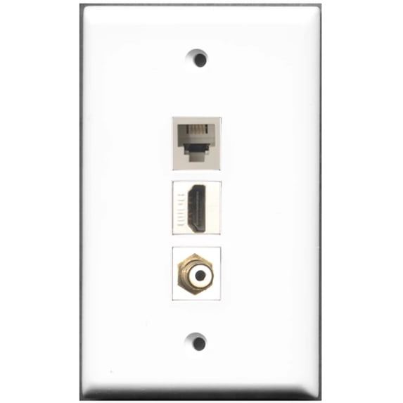 Ultra Spec Cables 1 Port HDMI 1 Port RCA 1 Port Phone RJ11 RJ12 Wall Plate F/F