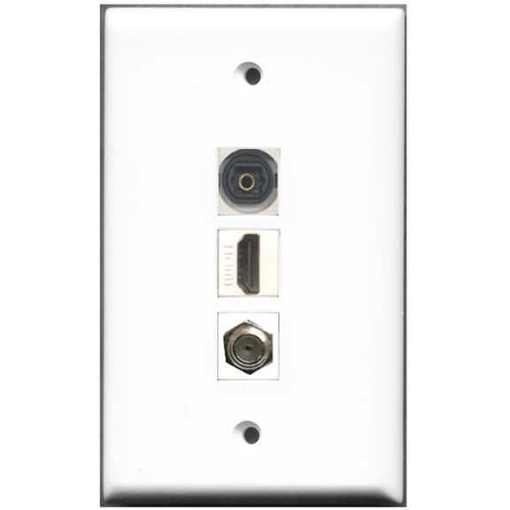 Ultra Spec Cables 1 Port HDMI 1 Port RCA 1 Port Toslink Wall Plate F/F