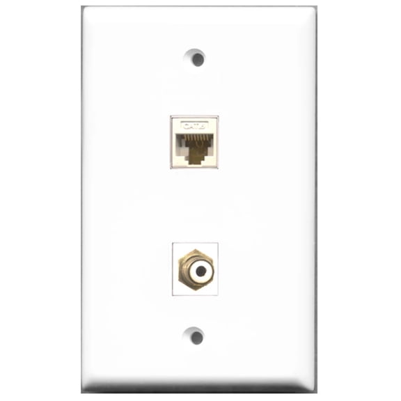 Ultra Spec Cables 1 Port RCA 1 Port Cat6 Ethernet Female F/F Wall Plate
