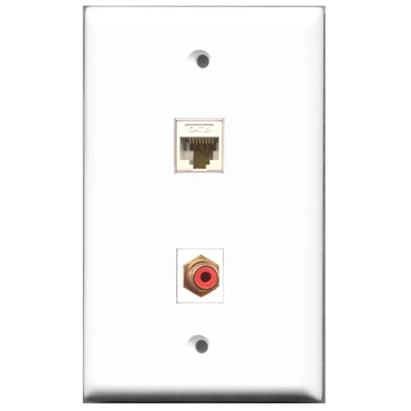 Ultra Spec Cables 1 Port RCA Red 1 Port Cat6 Ethernet Female F/F Wall Plate