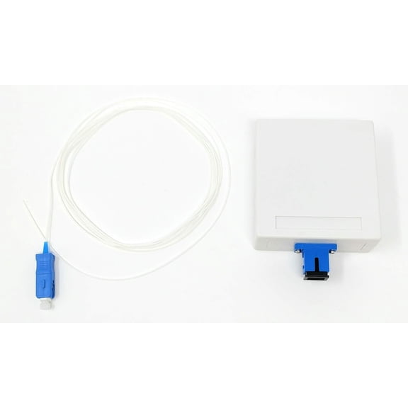 Ultra Spec Cables 1 Port SC-UPC Singlemode Fiber Surface Mount Box and Pigtail Kit (Includes SC-UPC Coupler and 1 Meter 900um Pigtail) for Splice