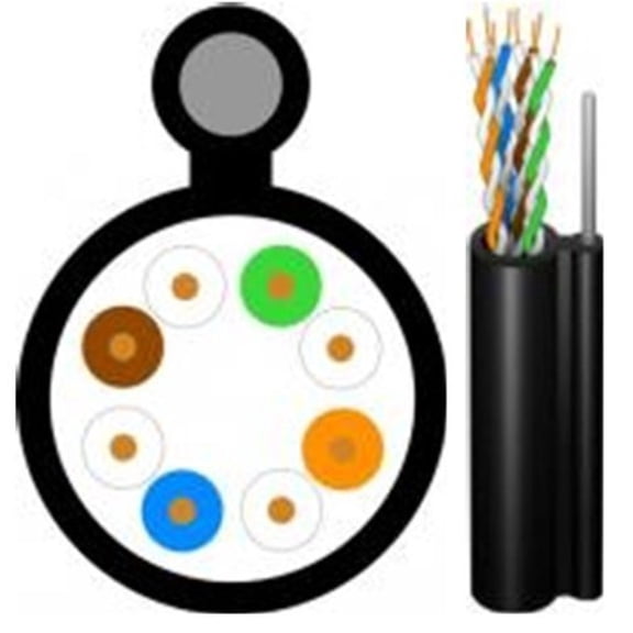 Ultra Spec Cables 100ft Aerial Cat5e Outdoor Waterproof Ethernet Cable Direct Burial 100 ft (Pure Copper & Shielded) (Connectors Installed)