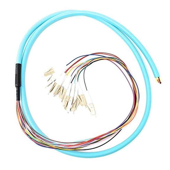 Ultra Spec Cables 12 Strand OM3 50/125 Multimode LC-UPC Fiber Pigtail, 1 Meter for Splice