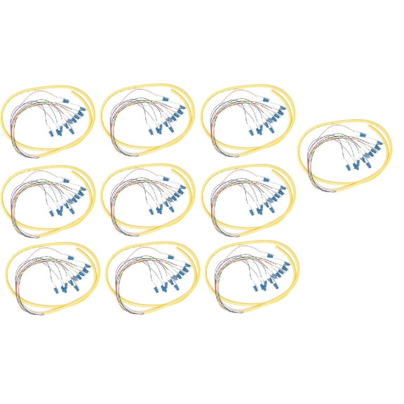 Ultra Spec Cables 12 Strand Singlemode LC-UPC Fiber Pigtail, 3 Meter - 10 Pack for Splice