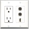 thumbnail image 1 of Ultra Spec Cables 15 Amp Power Outlet 1 Port HDMI 2 3.5mm Wall Plate w/Female/Female Jacks, 1 of 1