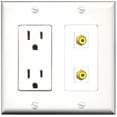 thumbnail image 1 of Ultra Spec Cables 15 Amp Power Outlet 2 Port RCA Yellow Wall Plate, 1 of 1