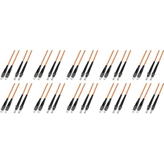 Ultra Spec Cables 15M Multimode Duplex Fiber Optic Cable (50/125) - FC to ST (10 Pack)