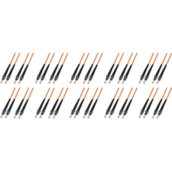 Ultra Spec Cables 15M Multimode Duplex Fiber Optic Cable (50/125) - ST to ST (10 Pack)