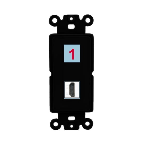 Ultra Spec Cables 2 Port Custom Keystone Wall Plate Rocker Black